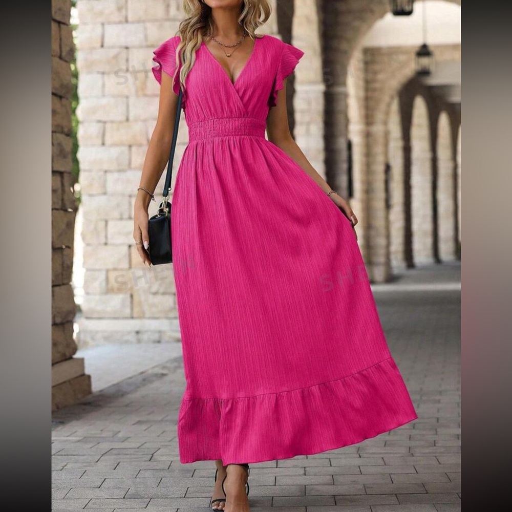NWOT XL Bright Pink Maxi Dress